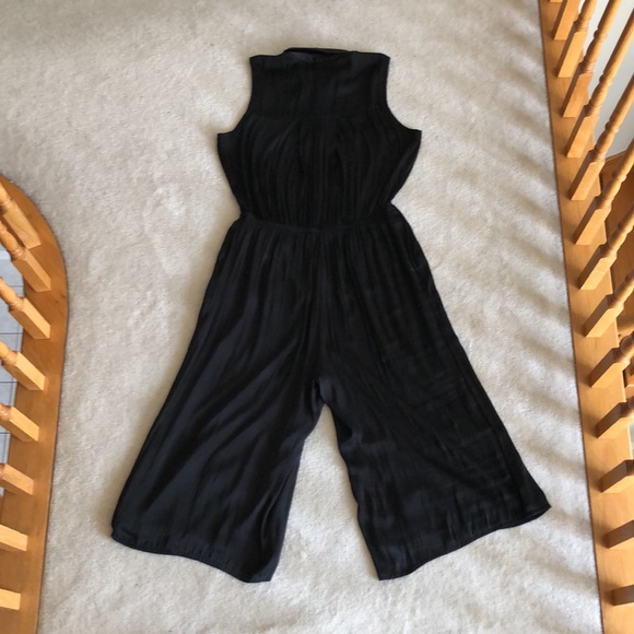 Catherine Malandrino Black satin jumpsuit - Picture 2 of 10